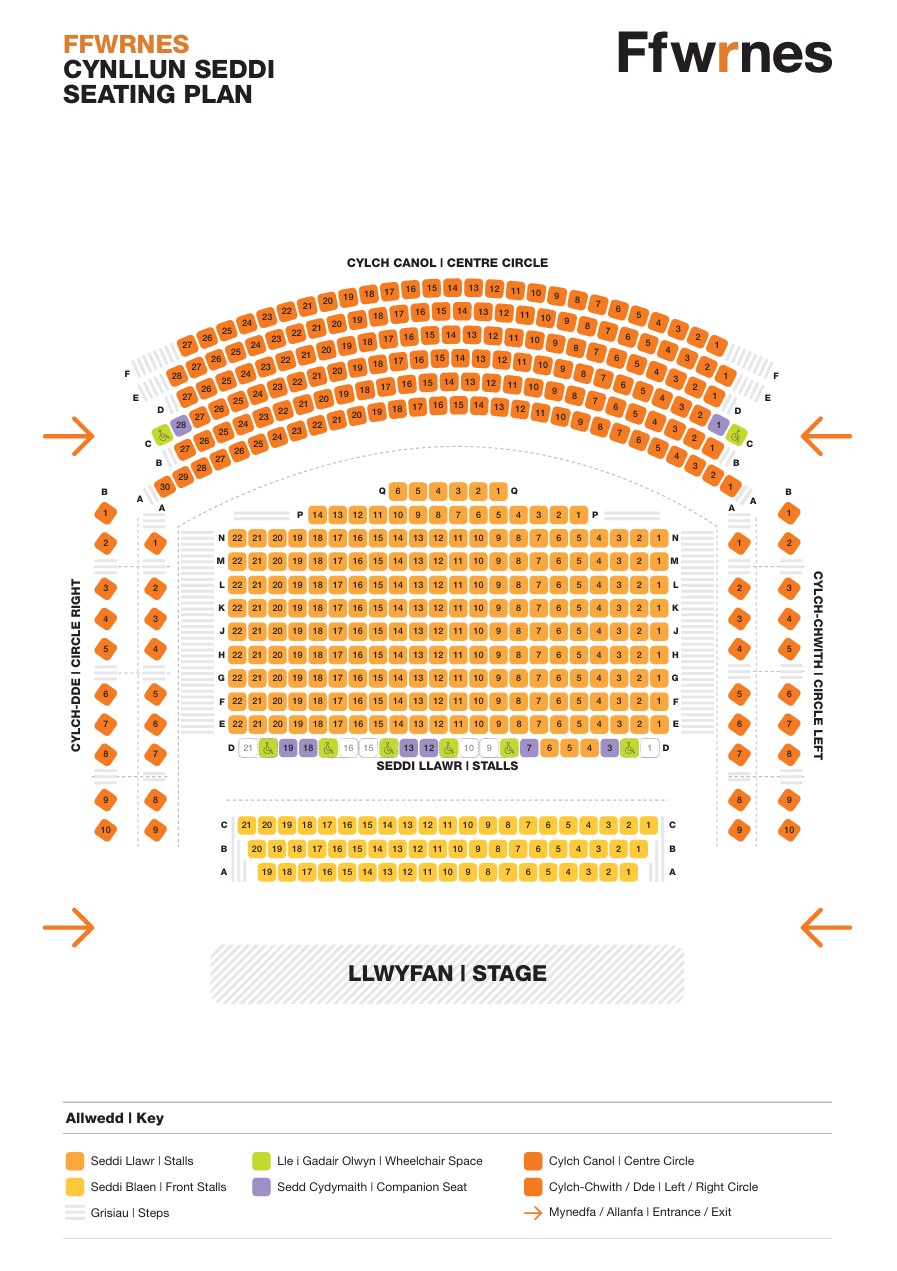 Ffwrnes Seating Plan